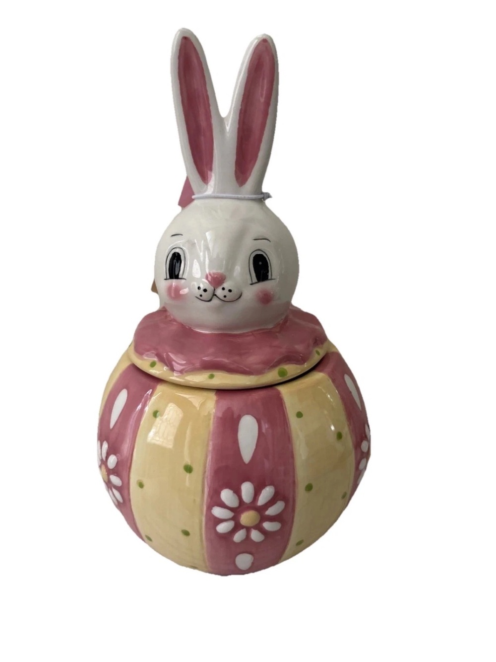 Carnival Cottage Johanna Parker & Magenta Ceramic Bunny Canister NEW 9”
